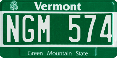 VT license plate NGM574