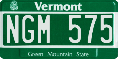 VT license plate NGM575
