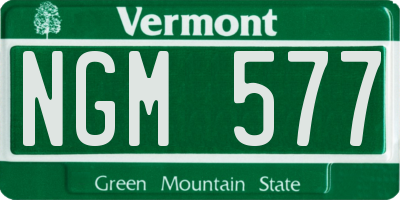 VT license plate NGM577