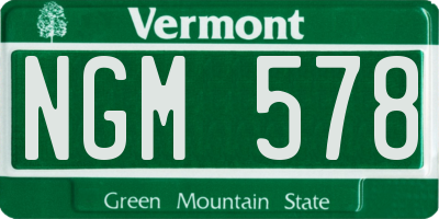VT license plate NGM578