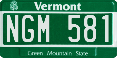 VT license plate NGM581
