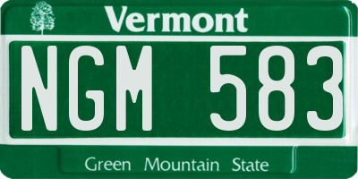 VT license plate NGM583