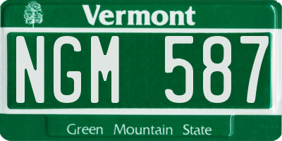 VT license plate NGM587