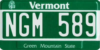 VT license plate NGM589