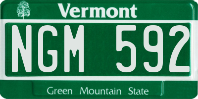VT license plate NGM592