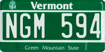 VT license plate NGM594