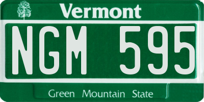 VT license plate NGM595
