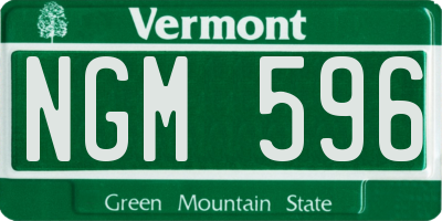 VT license plate NGM596