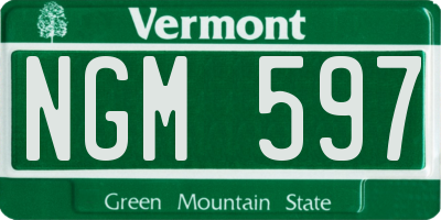 VT license plate NGM597