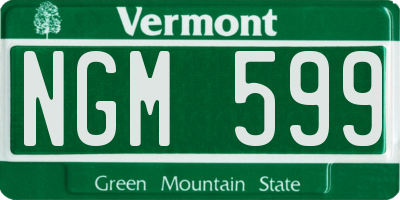 VT license plate NGM599