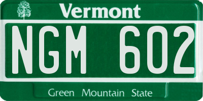 VT license plate NGM602