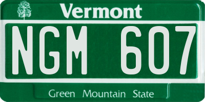 VT license plate NGM607