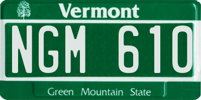 VT license plate NGM610