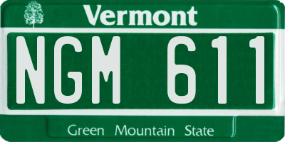 VT license plate NGM611