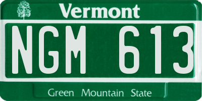VT license plate NGM613