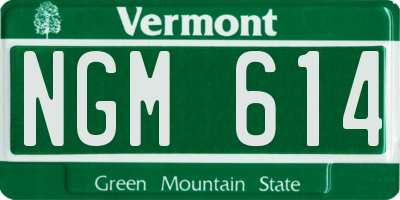 VT license plate NGM614