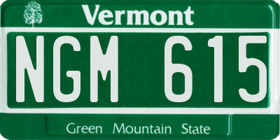 VT license plate NGM615