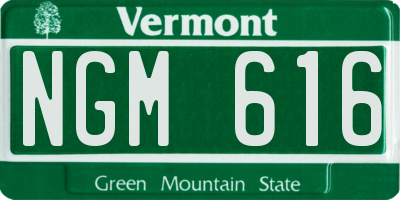 VT license plate NGM616
