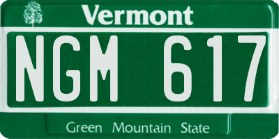 VT license plate NGM617