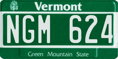 VT license plate NGM624