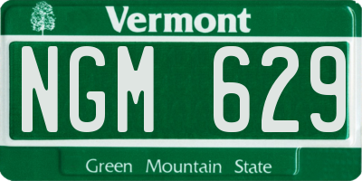 VT license plate NGM629