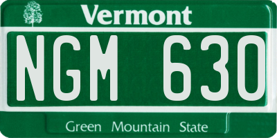 VT license plate NGM630