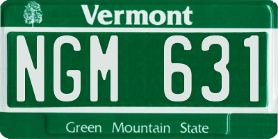 VT license plate NGM631