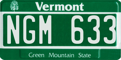 VT license plate NGM633