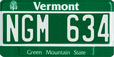 VT license plate NGM634