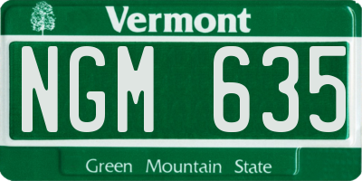 VT license plate NGM635
