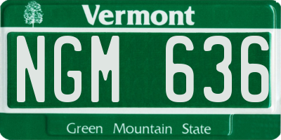 VT license plate NGM636