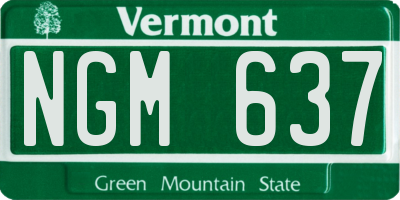 VT license plate NGM637