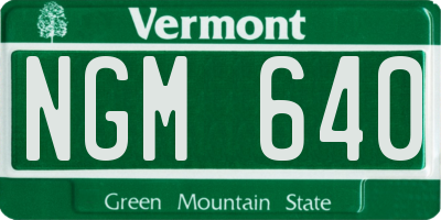 VT license plate NGM640