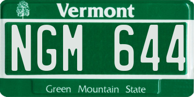 VT license plate NGM644