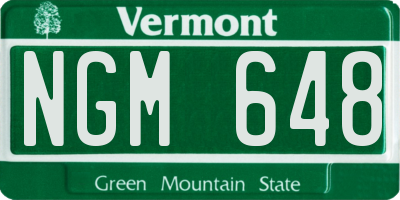 VT license plate NGM648