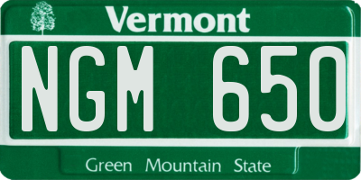 VT license plate NGM650