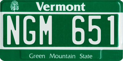 VT license plate NGM651