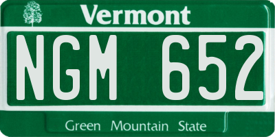 VT license plate NGM652