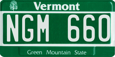 VT license plate NGM660
