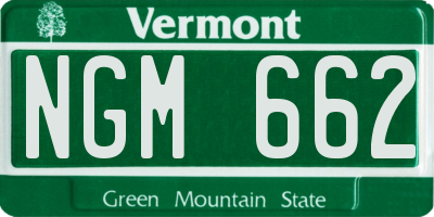 VT license plate NGM662