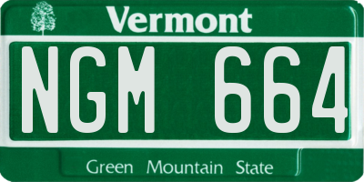 VT license plate NGM664