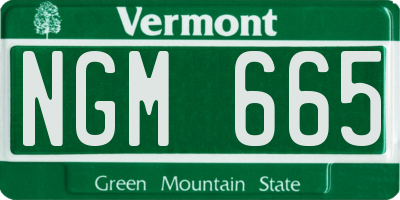 VT license plate NGM665