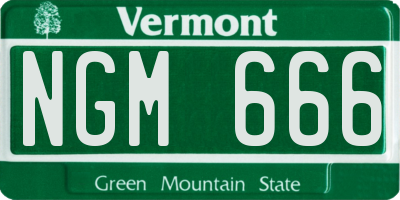 VT license plate NGM666