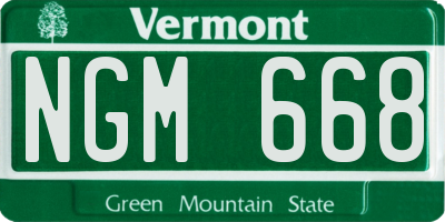 VT license plate NGM668