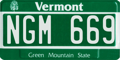 VT license plate NGM669