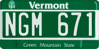 VT license plate NGM671