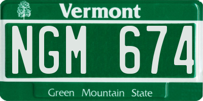 VT license plate NGM674