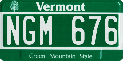 VT license plate NGM676