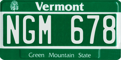 VT license plate NGM678
