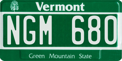 VT license plate NGM680